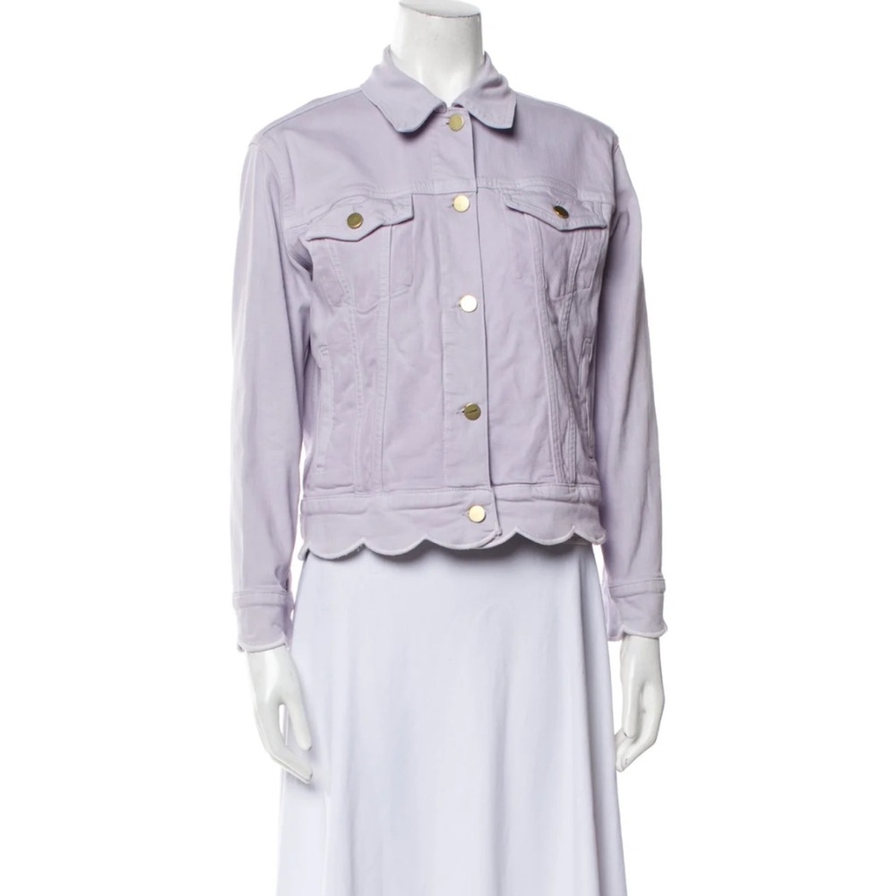 Frame Denim Purple Jean Jacket Cropped Structured